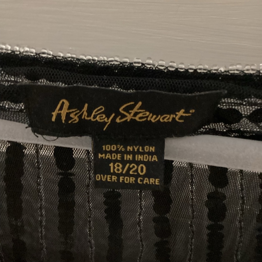 Ashley Stewart Elegant Black and Silver Blouse